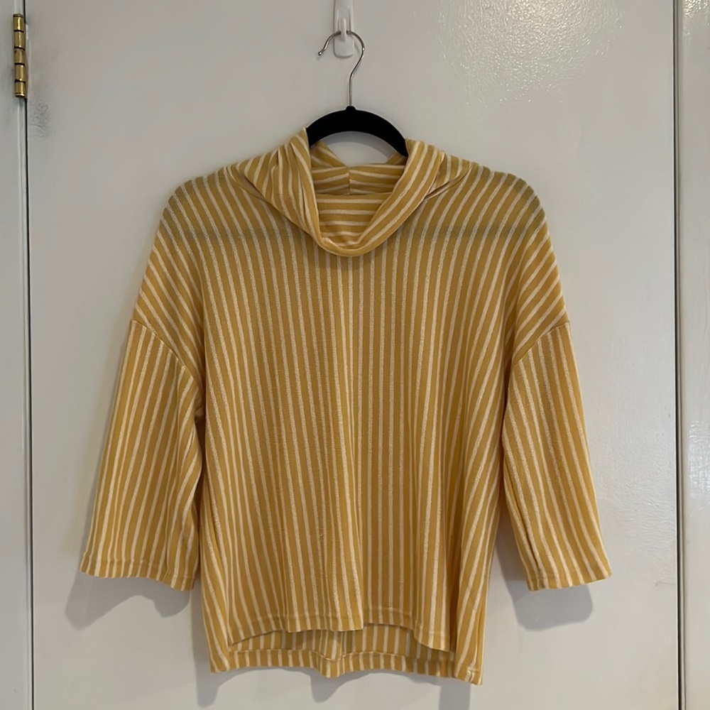 W5- Yellow & White Striped Sweater